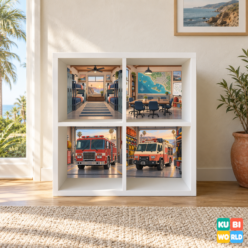 California Fire & Rescue Station Backdrop - presentation view