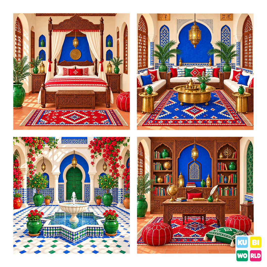 Moroccan Palace Backdrop - four-scene board