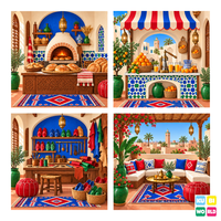 Moroccan Medina Backdrop - four-scene board