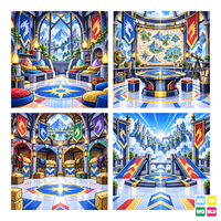 Dragon Riders Manga Backdrop - four-scene board
