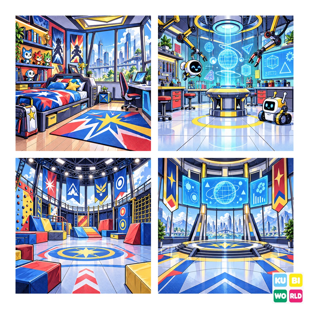Manga Hero Academy Backdrop - four-scene board