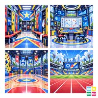 Sports Academy Manga Backdrop - four-scene board