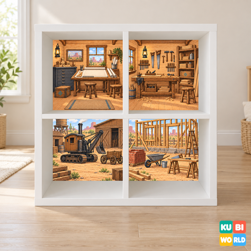 Western Construction Site Backdrop - presentation view