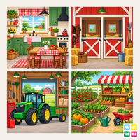Farm Backdrop - four-scene board