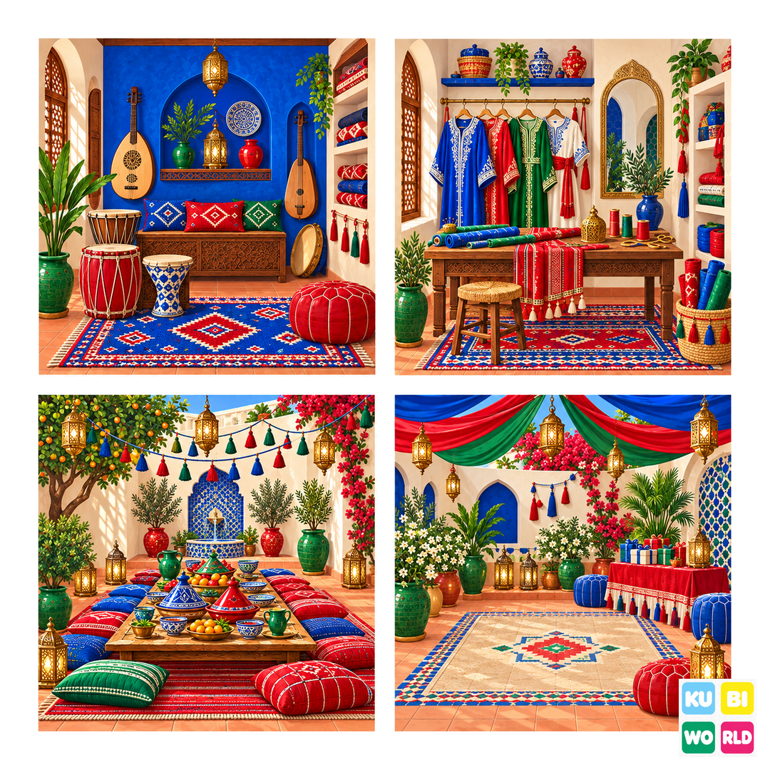 Moroccan Celebration Backdrop - four-scene board