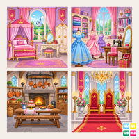 Fairy-Tale Castle Backdrop - four-scene board