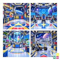 Galactic Explorers Manga Backdrop - four-scene board