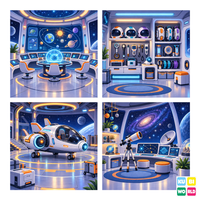 Galactic Patrol Backdrop - four-scene board