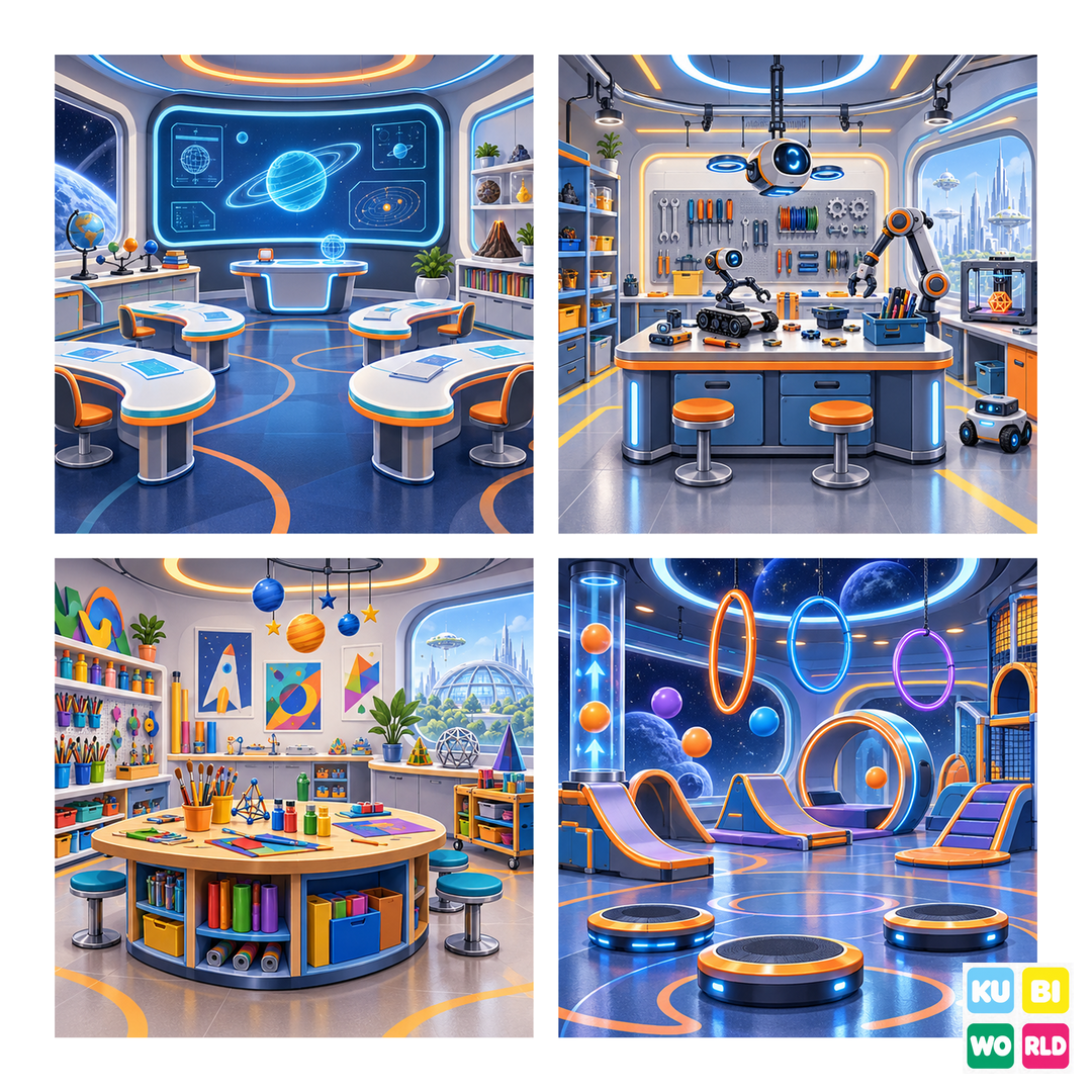 Future School Backdrop - four-scene board