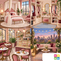 New York Chic Backdrop - four-scene board