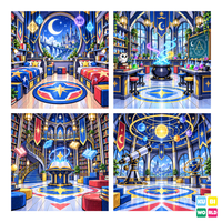 Magic Academy Manga Backdrop - four-scene board