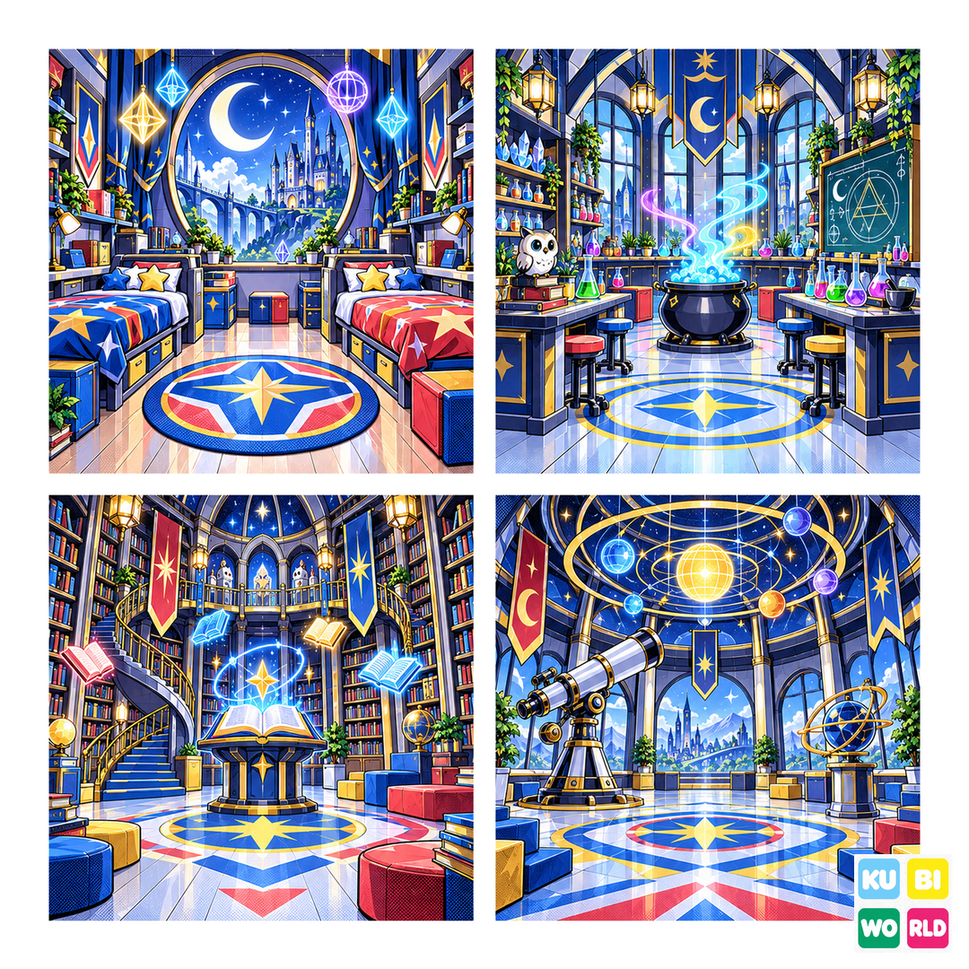 Magic Academy Manga Backdrop - four-scene board
