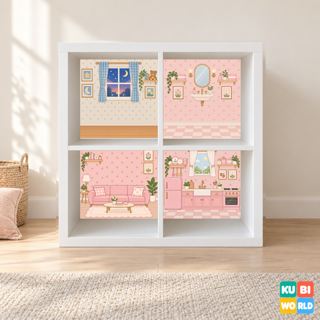 Pastel Dollhouse Backdrop - presentation view