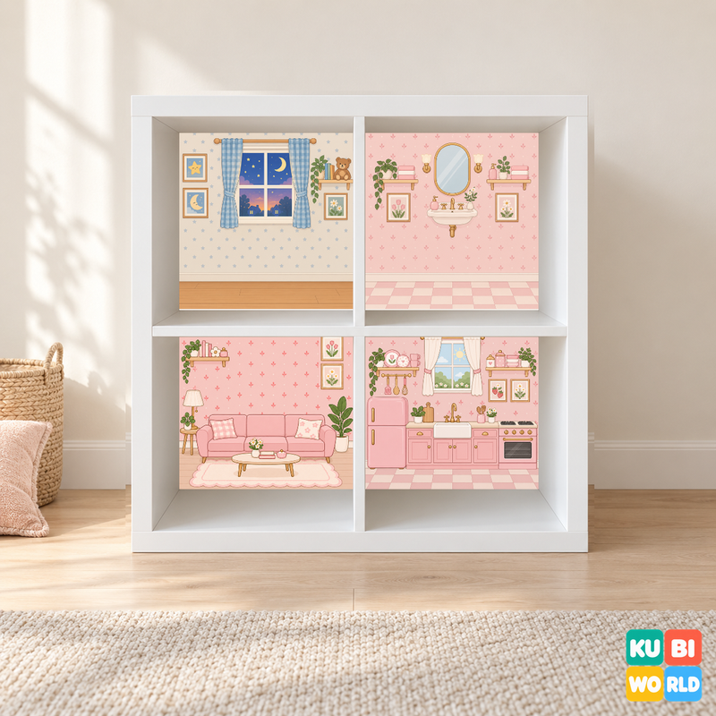 Pastel Dollhouse Backdrop - presentation view