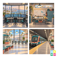 California City Metro Backdrop - four-scene board
