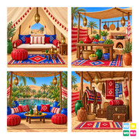 Moroccan Desert Camp Backdrop - four-scene board